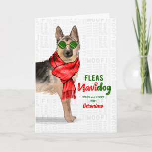 van Dog German Shepherd Fleas NaviDOG Feestdagen Kaart