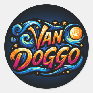 Van Doggo Logo Ronde Sticker