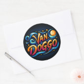 Van Doggo Logo Ronde Sticker (Envelop)