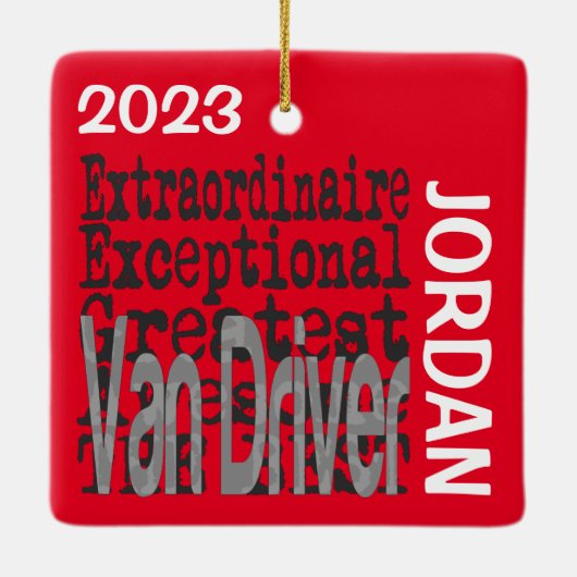 Van Driver Buitengewoon CUSTOM Keramisch Ornament (Achterkant)