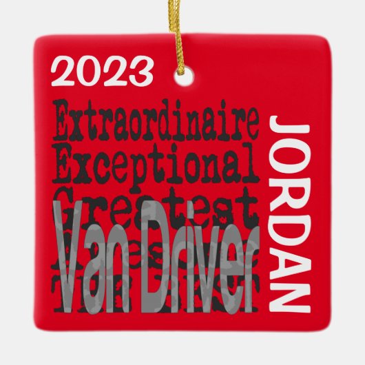 Van Driver Buitengewoon CUSTOM Keramisch Ornament (Voorkant)