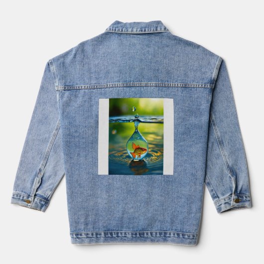 Van druppel tot leven: de geboorte van een vis denim jacket (Achterkant)