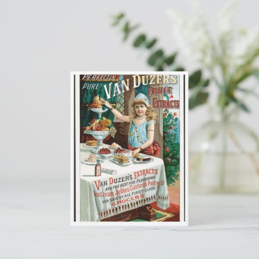 Van Duzer's Fruit Extracts  Adverteren Kunst Briefkaart (Staand voorkant)