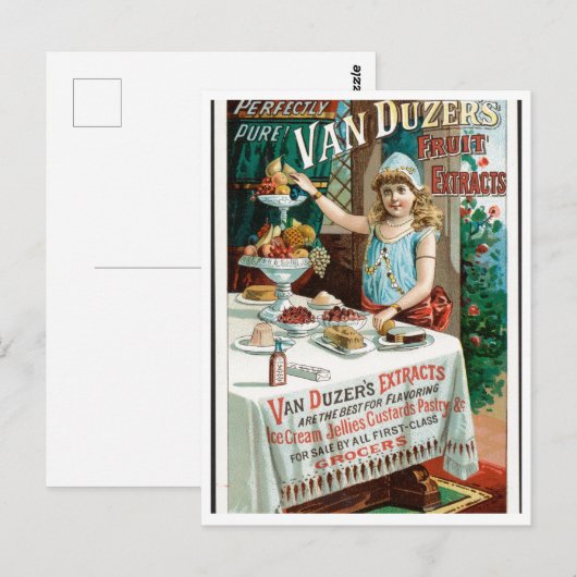 Van Duzer's Fruit Extracts  Adverteren Kunst Briefkaart (Voorkant / Achterkant)