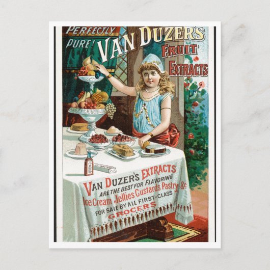 Van Duzer's Fruit Extracts  Adverteren Kunst Briefkaart (Voorkant)