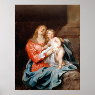 Van Dyck - de Madonna en het kind Poster