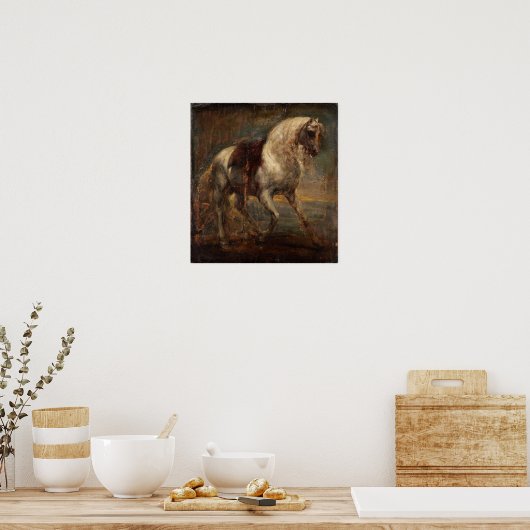 Van Dyck - Een grijs paard Poster (Keuken)