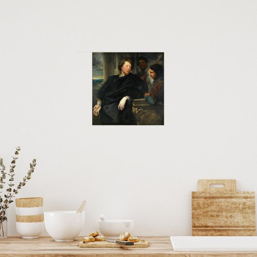 Van Dyck - George Gage met twee Mannen Poster (Keuken)
