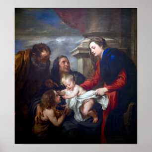 Van Dyck - Heilige Familie met Saint Elisabeth Poster