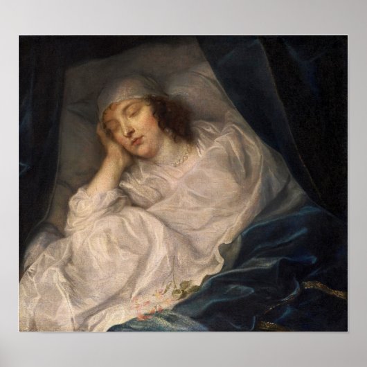 Van Dyck - Lady Digby op haar sterfbed Poster (Voorkant)