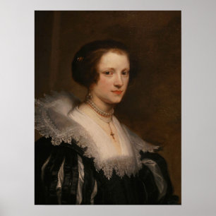 Van Dyck - portret van Anna Wake Poster