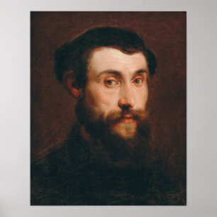 Van Dyck - Portret van een jonge man met een hoed Poster