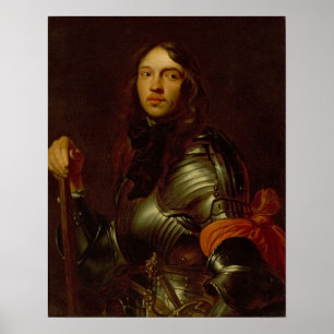 Van Dyck - portret van een Man in een patroon met  Poster