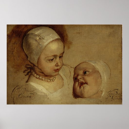 Van Dyck - Princess Elizabeth en prinses Anne Poster (Voorkant)
