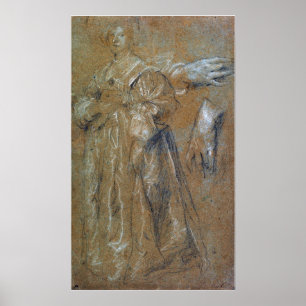 Van Dyck - Studie naar een portret van een dame Poster