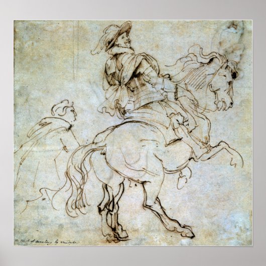 Van Dyck - Studie voor een ruiter Albert De Ligne Poster (Voorkant)
