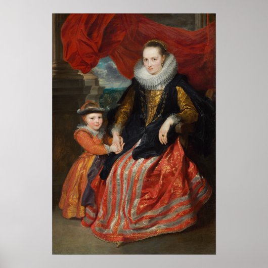 Van Dyck - Susanna Fourment en haar dochter Poster (Voorkant)