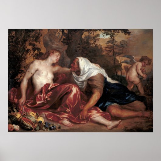 Van Dyck - Vertumnus en Pomona Poster (Voorkant)