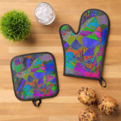 "Van een Angels Uitzicht"Ovenwanten en pottenhoude Ovenwant & Pannenlap Set (Top down)