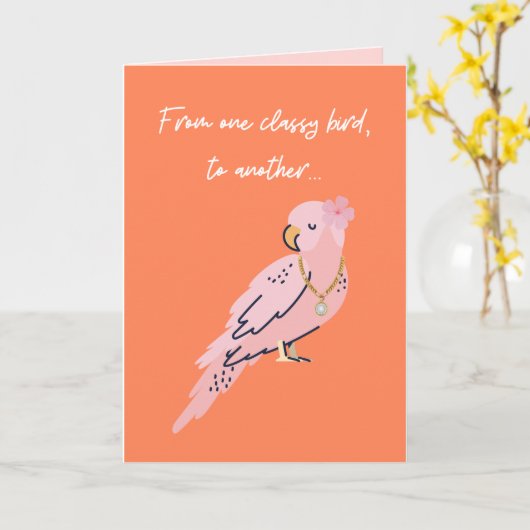 Van één Classy Bird naar een ander grappig haar ve Kaart (Gele Bloem)