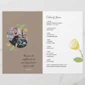 Van één gele roze kok Memorial Service Programme Flyer (Achterkant)