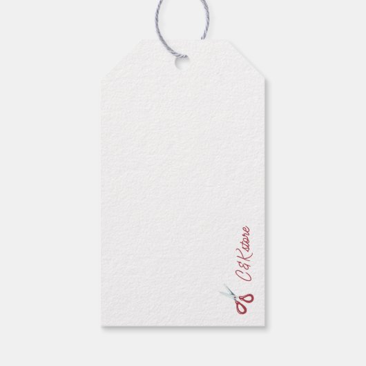 van een handschrift aan de cliënt cadeaulabel (Achterkant)