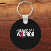 Van een krijger borstkanker Shirt roze lint Sleutelhanger (Voorkant)