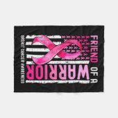 Van Een Krijger Borstkanker USA Vlag Bewustzijn Ro Fleece Deken (Voorkant (Horizontaal))