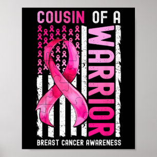 Van Een Krijger Borstkanker USA Vlag Bewustzijn Ro Poster