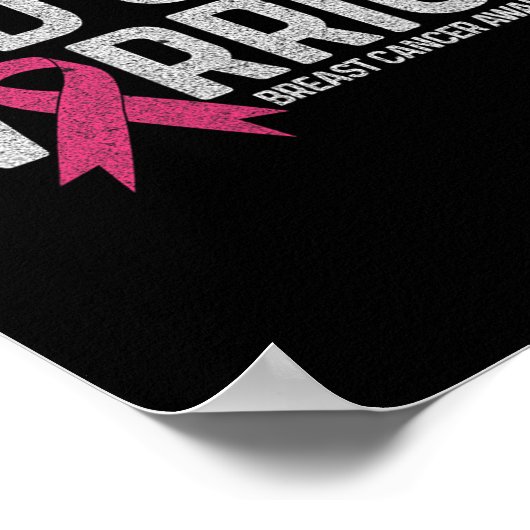 Van een krijger Shirt vader borstkanker roze lint Poster (Hoek)