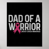 Van een krijger Shirt vader borstkanker roze lint Poster (Voorkant)