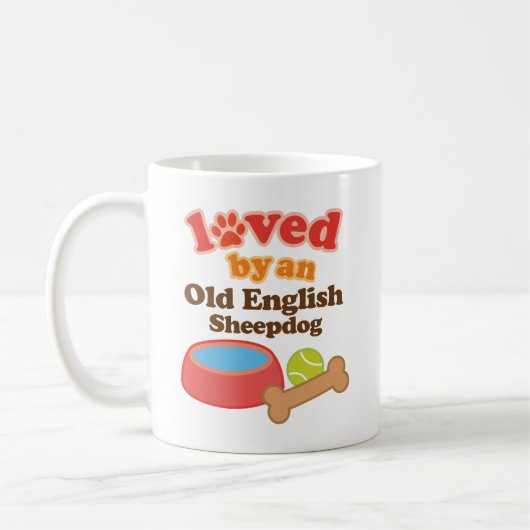 Van een oude Engelstalige Sheepdog (Hondenras) Koffiemok (Links)
