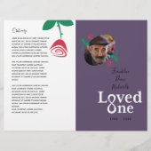 Van één Red Rose Bud Memorial Service Program Flyer (Voorkant)