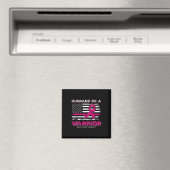 Van een Warrior Breast Cancer Awareness Support Sq Magneet (Insitu (Vaatwasser))