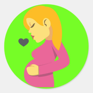 Van een zwangere moeder Emoji Ronde Sticker