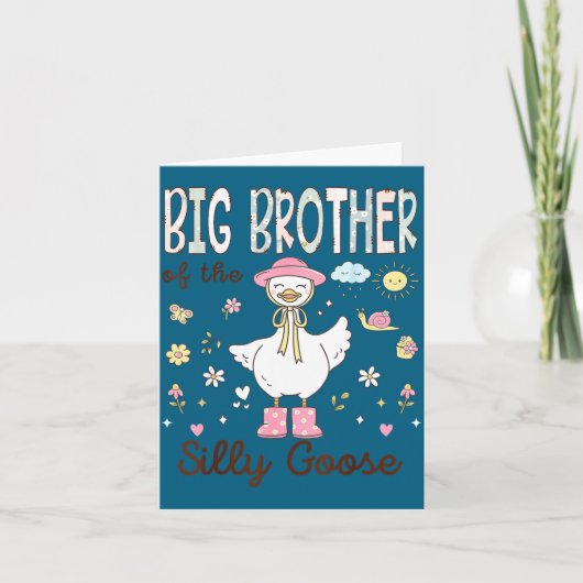 Van eerste grote broer domme gans verjaardag kaart (Voorkant)