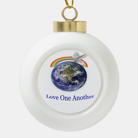 Van elkaar houden keramische bal ornament (Voorkant)