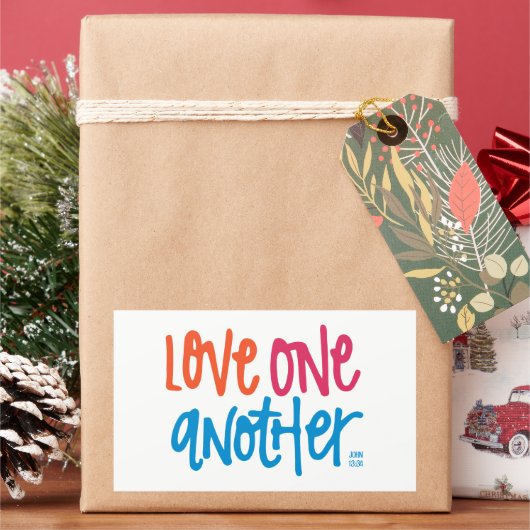 Van elkaar houden rechthoekige sticker (Feestdagen)