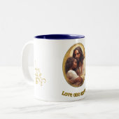 Van elkaar houden tweekleurige koffiemok (Voorkant links)