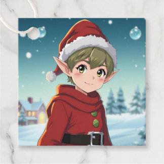 Van en naar Christmas Elf Bedankjes Labels