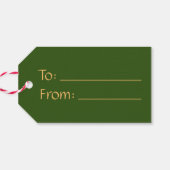 Van en naar Groen Goud Elegante Eenvoudige Kerst Cadeaulabel (Achterkant Horizontaal)