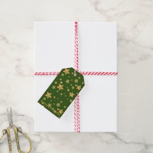 Van en naar Groen Goud Elegante Eenvoudige Kerst Cadeaulabel (Met Touw)