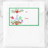 Van en naar het feestelijke cadeau-Label voor kers Rechthoekige Sticker (Tas)