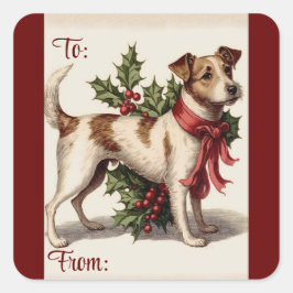 Van en naar Holiday Dog Sticker
