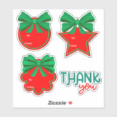 van en naar Kerst stickers verpakking (Vel)