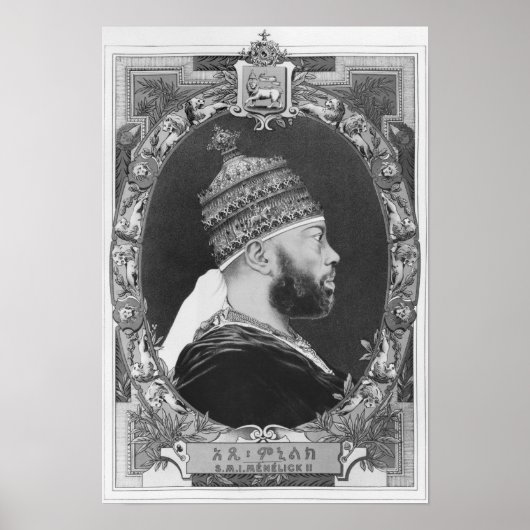 van Ethiopië, Menelik II Poster (Voorkant)