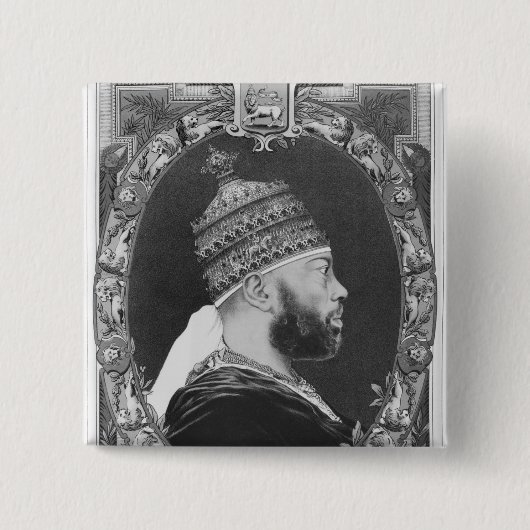 van Ethiopië, Menelik II Vierkante Button 5,1 Cm (Voorkant)
