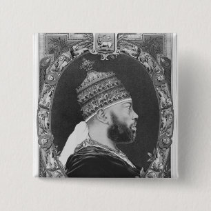van Ethiopië, Menelik II Vierkante Button 5,1 Cm