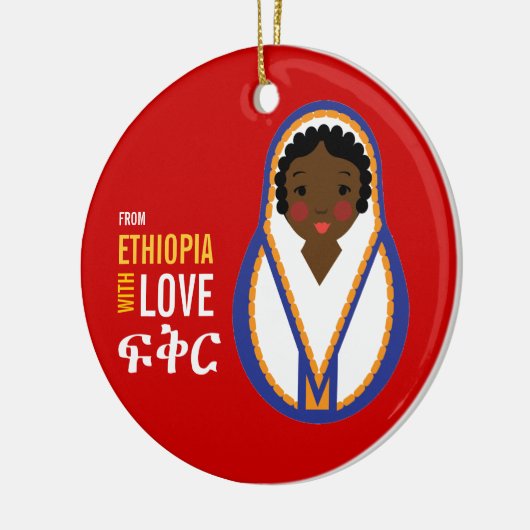 Van Ethiopië met de Herinnering van de Goedkeuring Keramisch Ornament (Links)