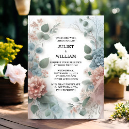 Van Eucalyptus Lace Tule Pastel Stoffig Blauw Brui Kaart